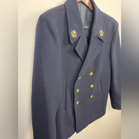 Vintage French Naval Double-Breasted Peacoat | Dark Navy | Likely Size L - Picture 5 of 13